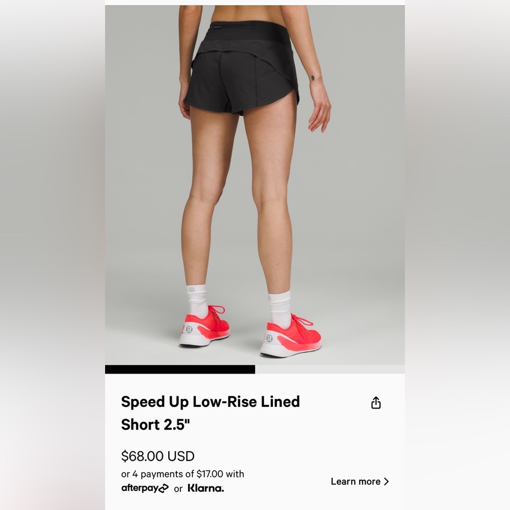 Lululemon Speed up low rise 2.5 inch shorts